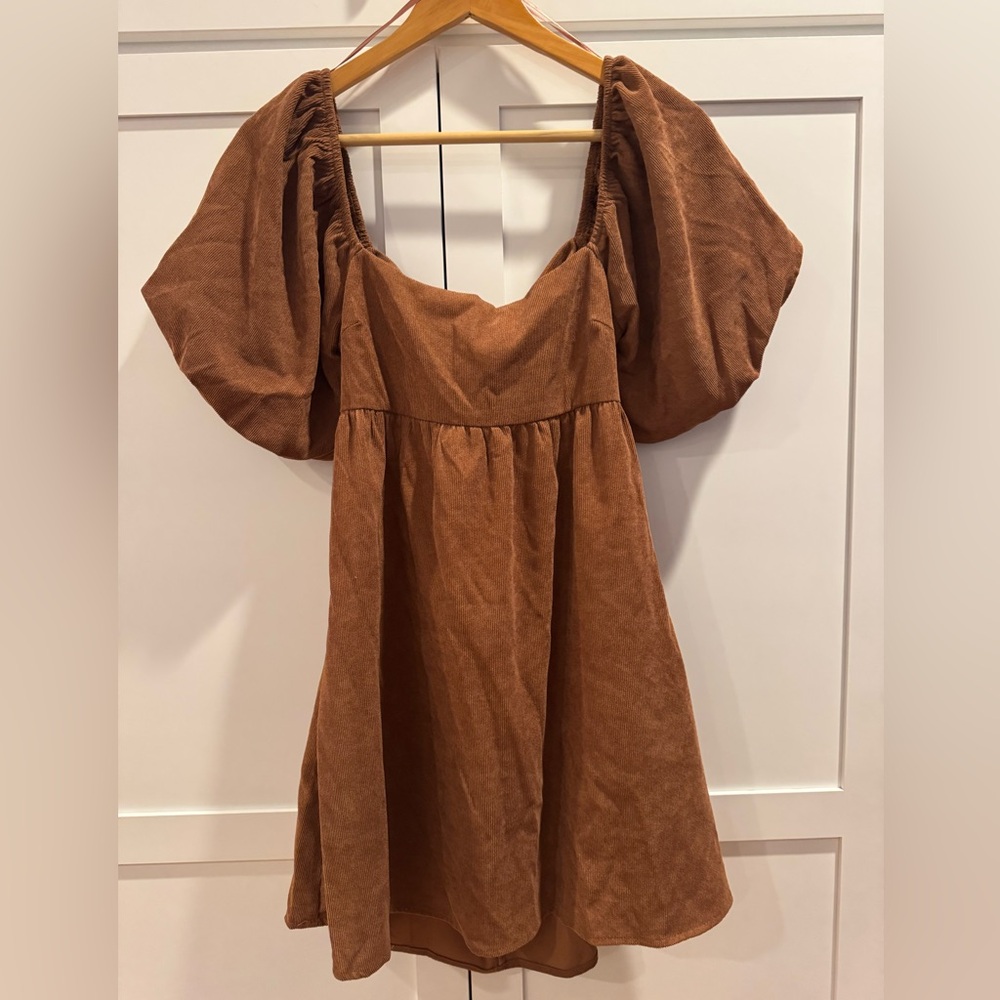 Francesca's Collections Audrey Parks Brown corduroy Dress Size Small